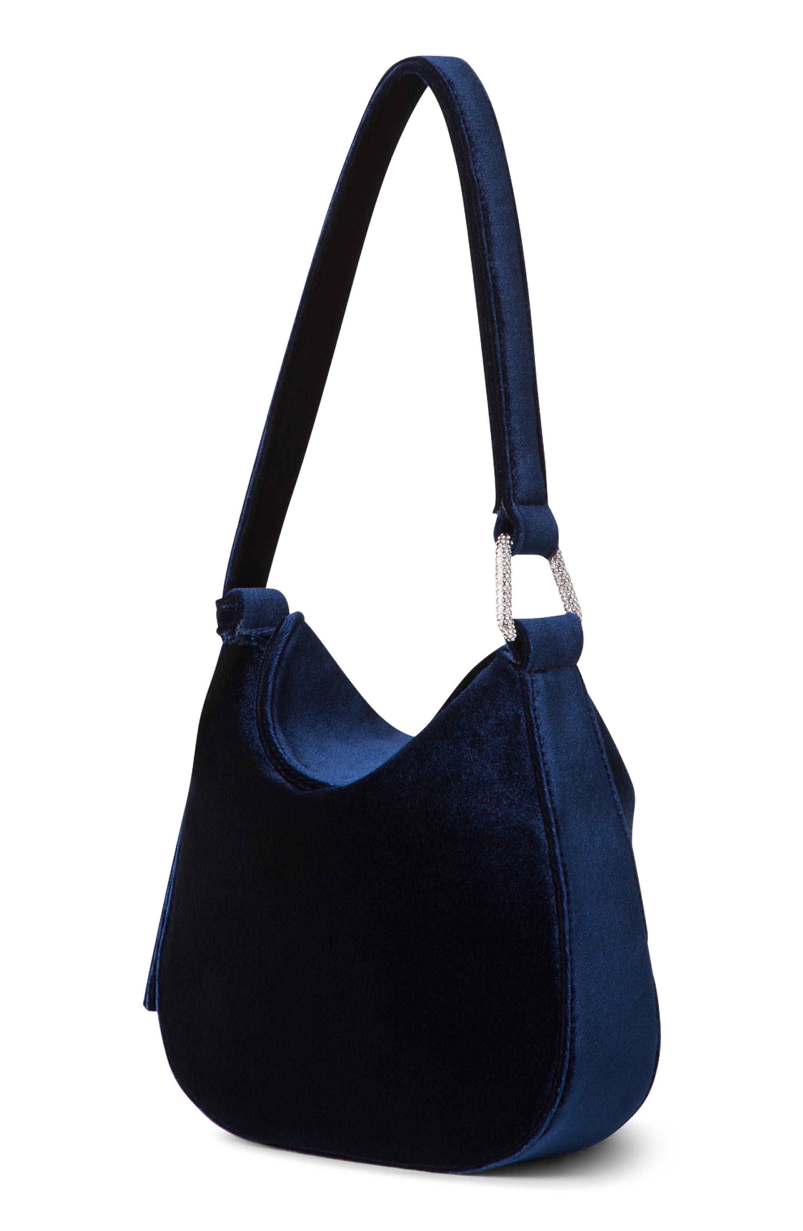 Akris Mini Anna Velvet Hobo Bag, Alternate, color, 078 Denim