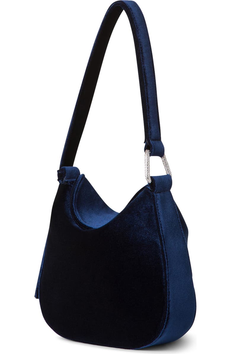 Akris Mini Anna Velvet Hobo Bag, Alternate, color, 078 Denim