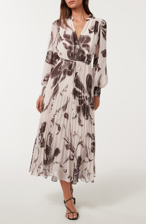 Ever New Saskia Long Sleeve Faux Wrap Dress In Multi