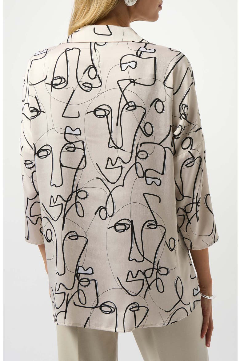 Crepe Popover Top, Alternate, color, MOONSTONE/ BLACK