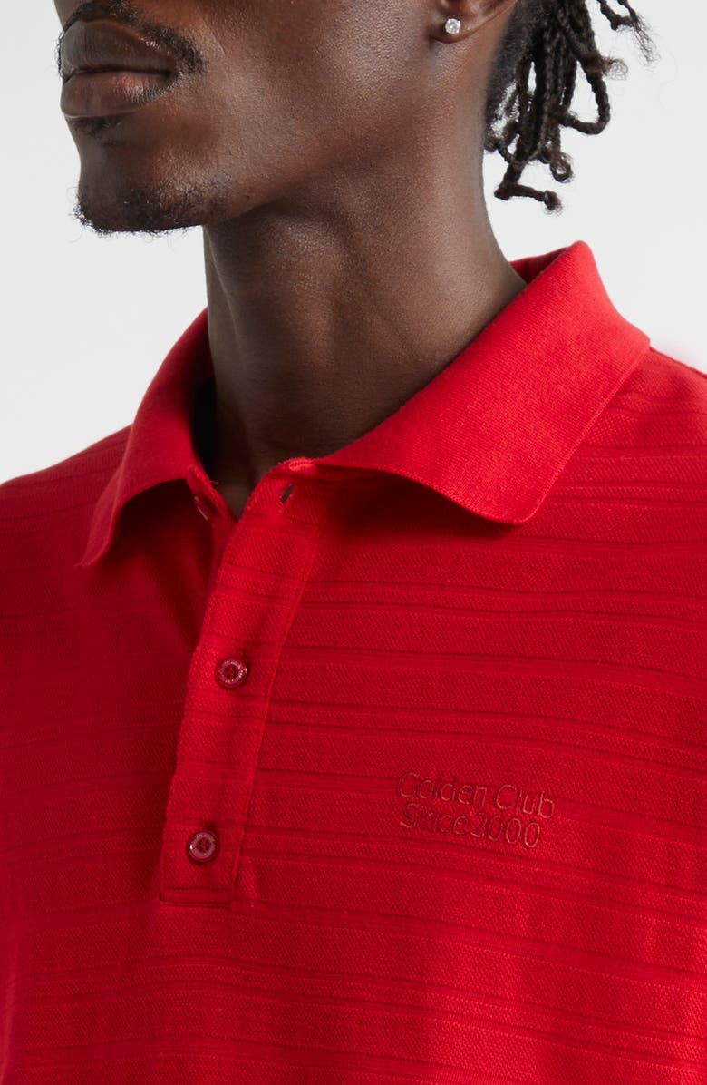 Golden Goose Journey Textured Stripe Cotton Piqué Polo, Alternate, color, 
