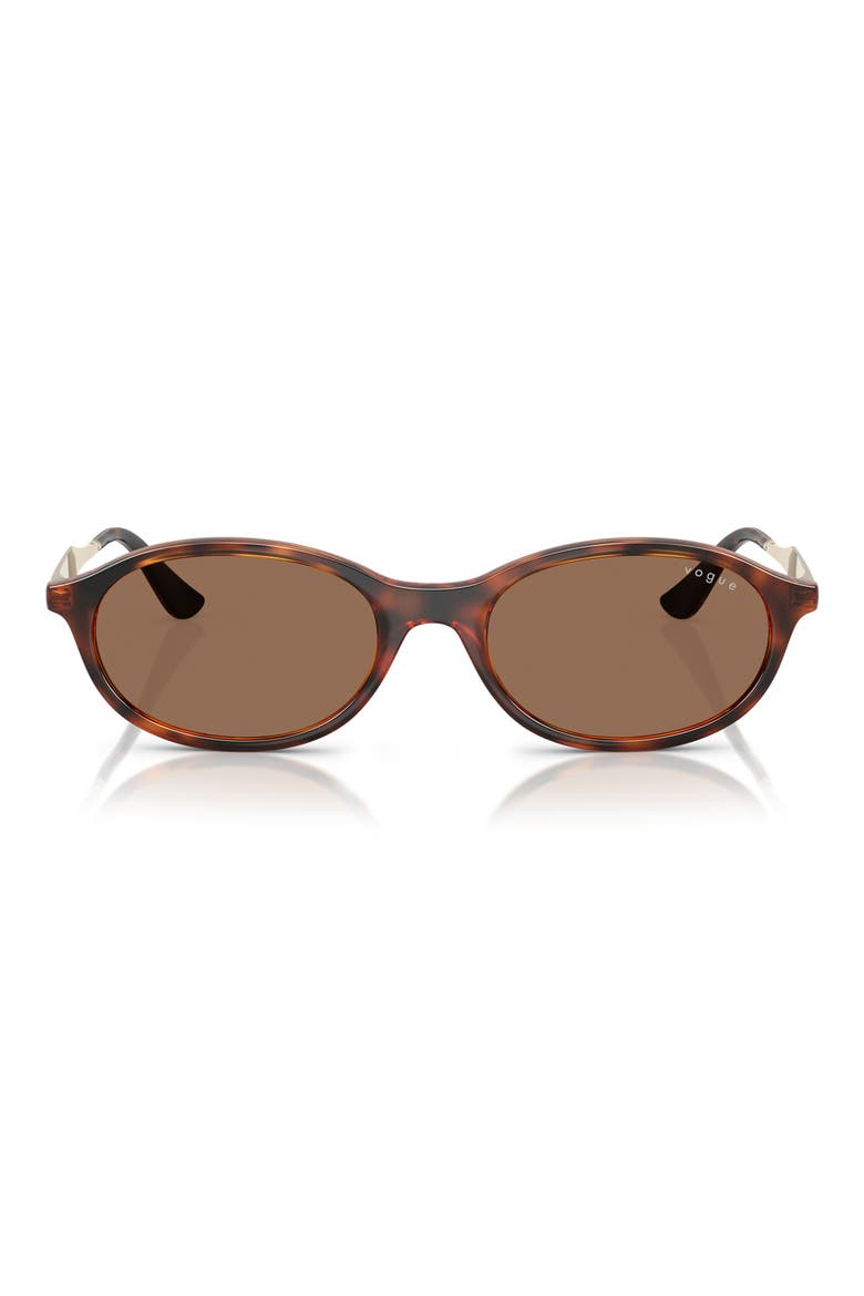 52mm Oval Sunglasses, Main, color, DARK HAVANA