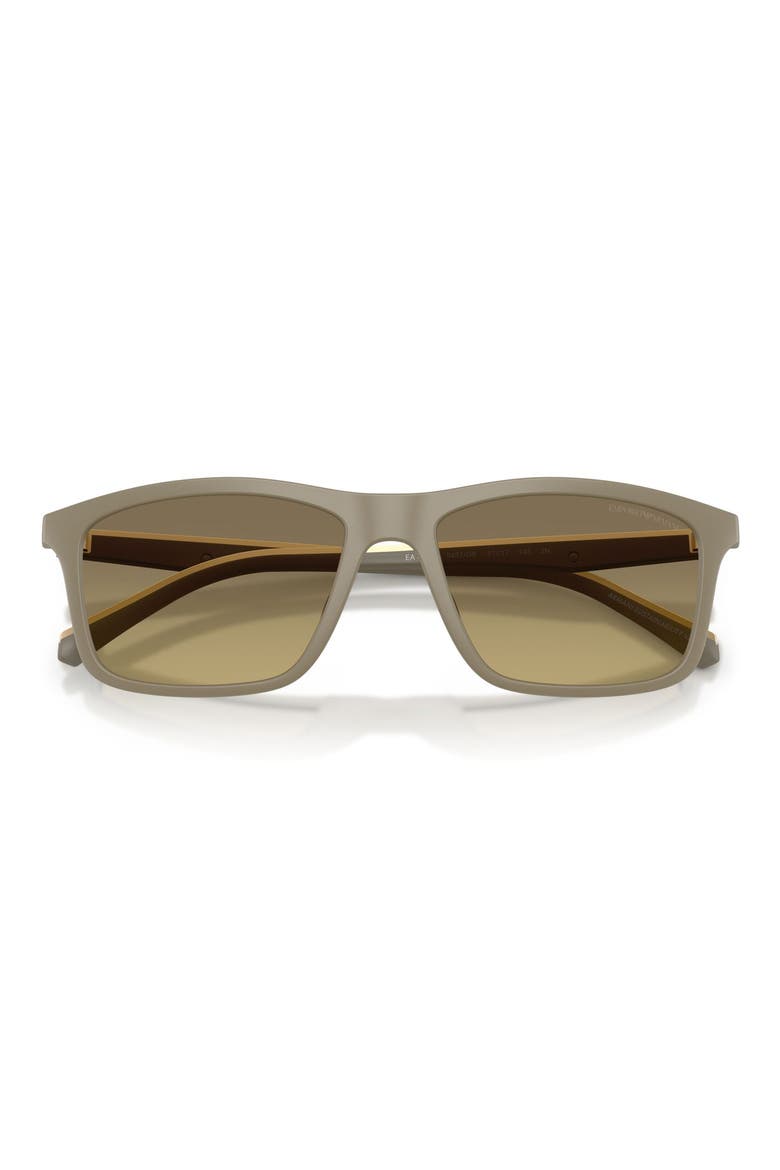 57mm Gradient Pillow Sunglasses, Alternate, color, MATTE BEIGE / BROWN GREY