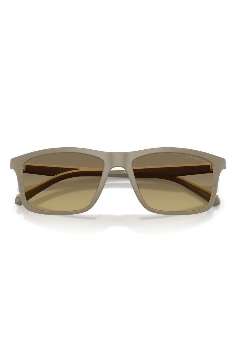 Emporio Armani 57mm Gradient Pillow Sunglasses, Alternate, color, Matte Beige / Brown Grey