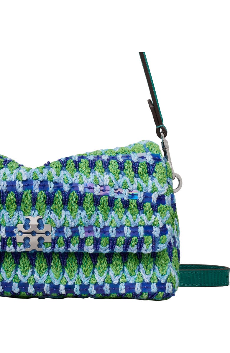 Tory Burch Small Charlie Beaded Shoulder Bag, Alternate, color, Blue Multi