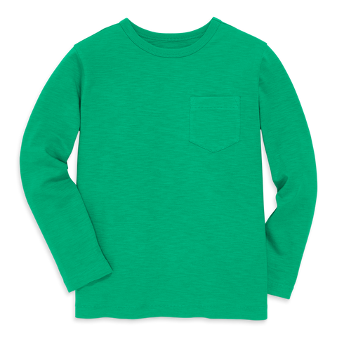 Kids Long Sleeve Slub Pocket Tee
