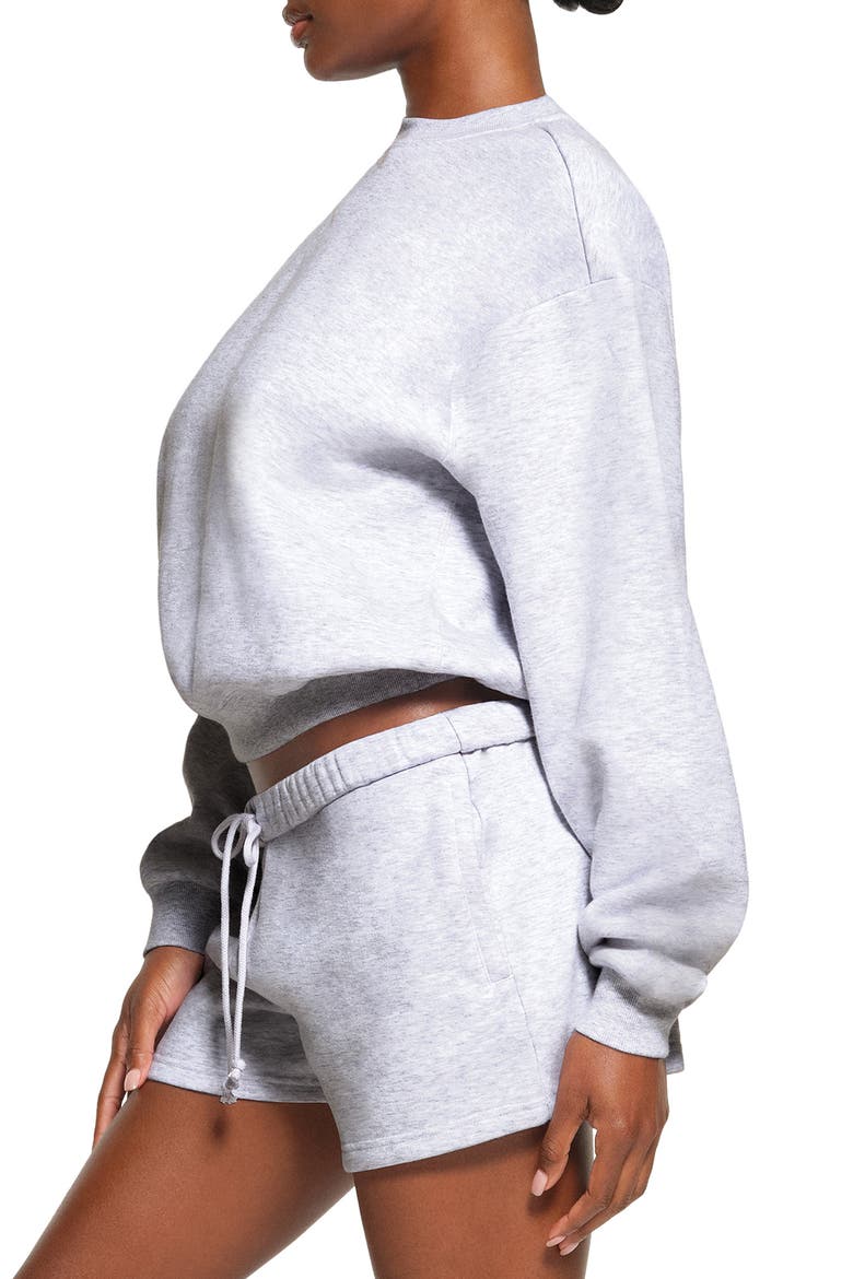 Cotton Blend Fleece Classic Crew Sweatshirt, Alternate, color, LIGHT HEATHER GRAY