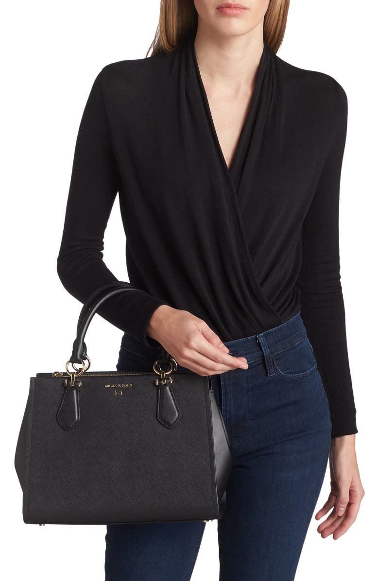 Michael Kors Marilyn Medium Leather Satchel, Alternate, color,