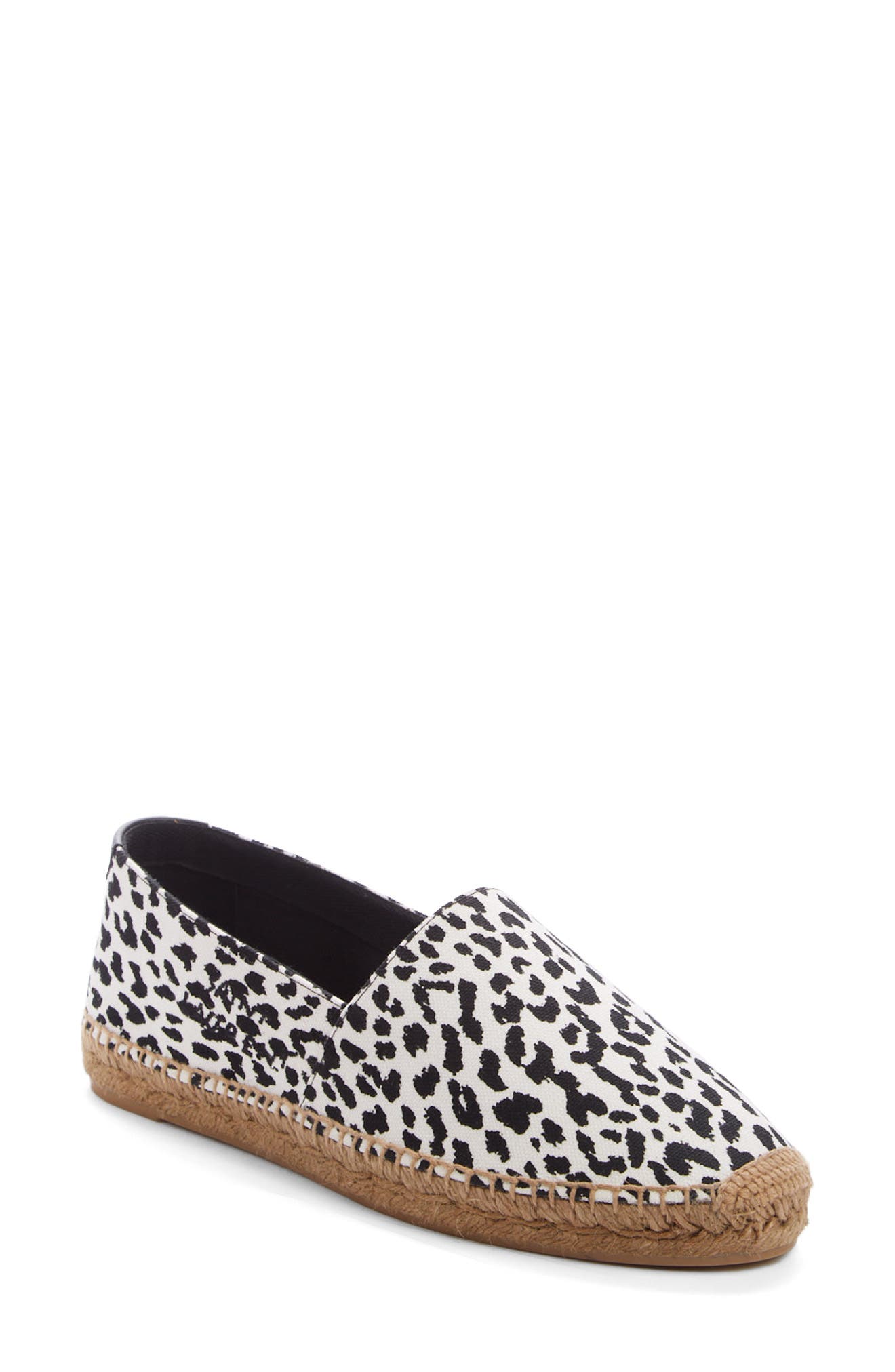 Saint Laurent Monogramme Logo Cheetah Print Espadrille, Main, color, 