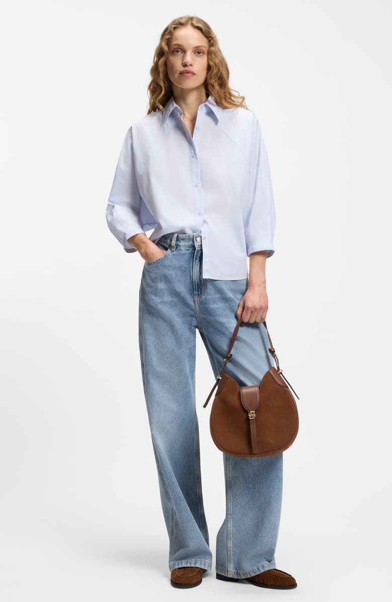 BOSS Orange Marlene Wide Leg Nonstretch Jeans, Alternate, color, 