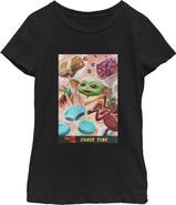 Star Wars: The Mandalorian and Grogu Girls' The Child Snack Time Comic Art Short Sleeve Graphic T-Shirt