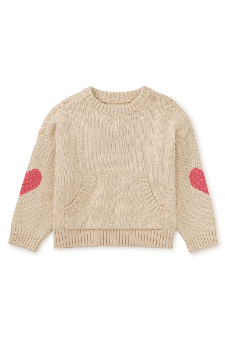 Tea Collection Heart Sleeve Pocket Sweater, Main, color,