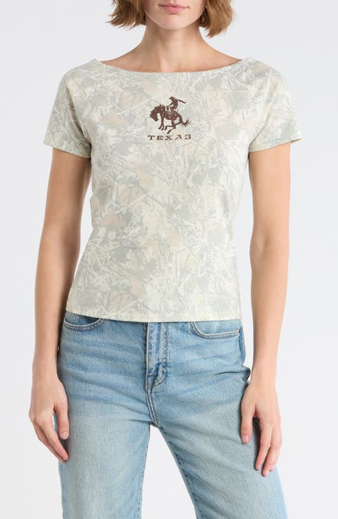 Texas Home of Rodeo Graphic T-Shirt