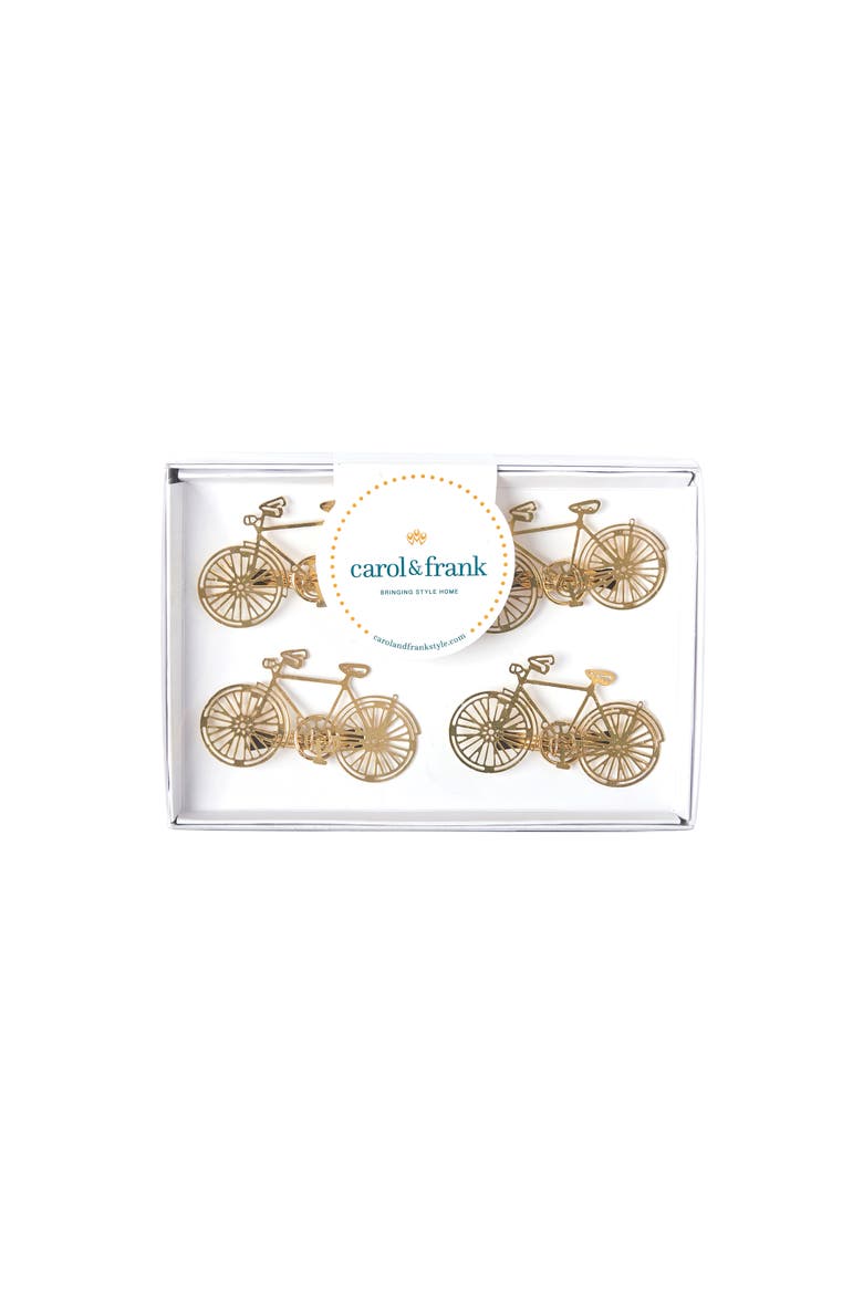 Bicycle Easter Gold Handcrafted Napkin Ring, Alternate, color, Gold