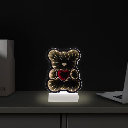 Northlight Led Lighted 3d Teddy Bear With Heart Infinity Mirror In White