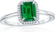 SIMONA Lab Grown Emerald Diamond Halo Ring