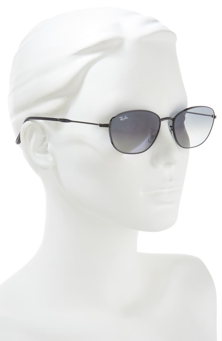 Ray-Ban 58mm Irregular Oval Sunglasses, Alternate, color, Black