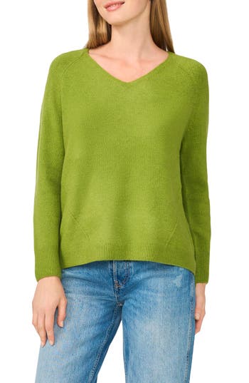 Halogen ® V-neck Sweater In Kelp Forest