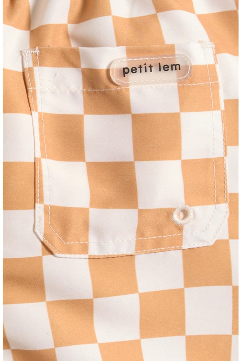 Checkerboard Swim Trunks, Alternate, color, YELLOW