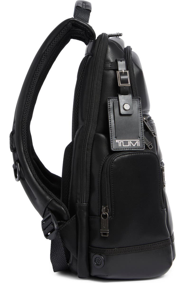 TUMI Parrish Leather Backpack, Alternate, color, Black