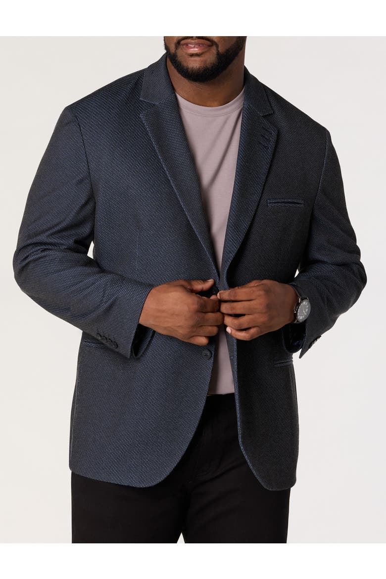 Big & Tall Step Knit Sport Coat, Main, color, BLACK