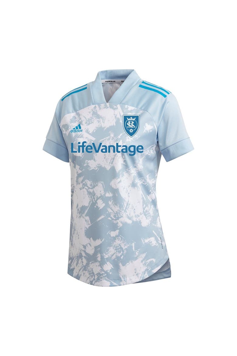 Women's adidas Light Blue Real Salt Lake 2021 Primeblue Replica Jersey, Alternate, color, Light Blue