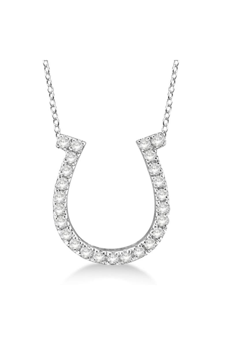 ALLUREZ Diamond Horseshoe Pendant Necklace 14k, Main, color, Diamond