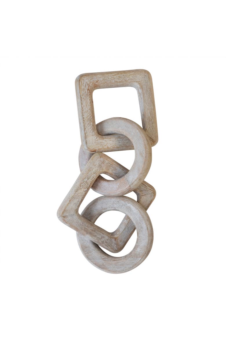 Mango Wood Chain Décor, Whitewashed, Main, color, Natural