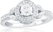 SOUZANA by Suzy Levian 14K White Gold 0.42ct White Diamond & 0.43cttw Diamond Ring
