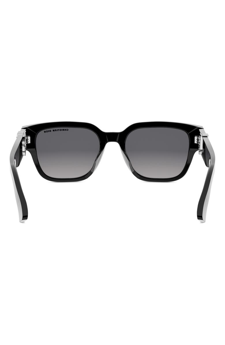 DIOR 'DiorOblique S1F 53mm Square Sunglasses, Alternate, color, Shiny Black / Gradient Smoke