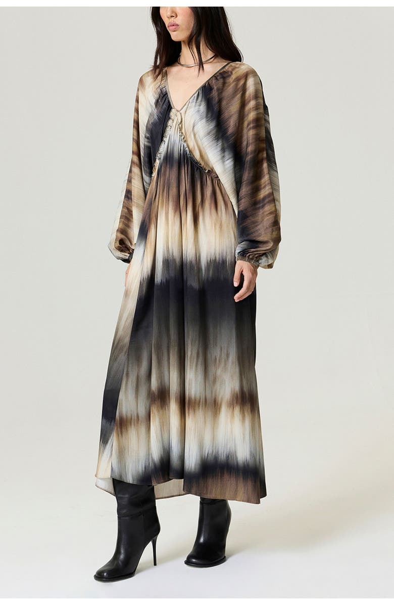 Nocturne Tie-Back Batik Print Maxi Dress, Alternate, color, Multi-Colored