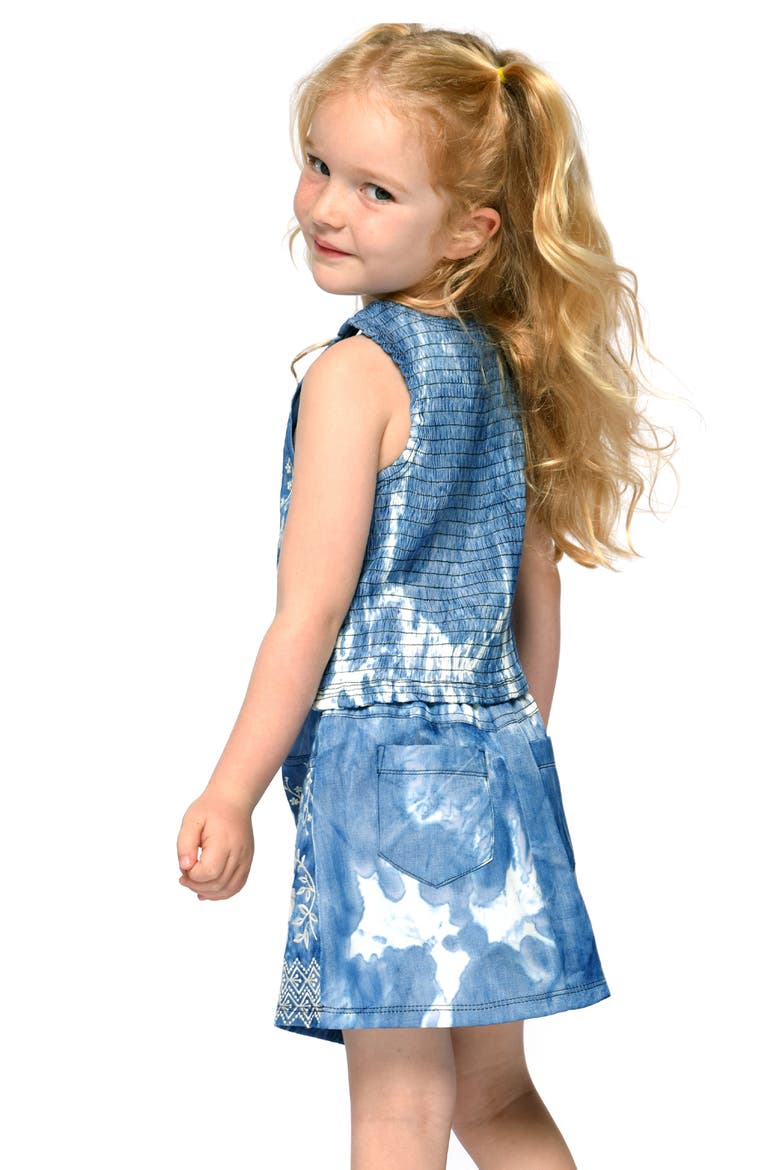 Kids' Embroidered Sleeveless Cotton Top, Alternate, color, BLUE MULTI