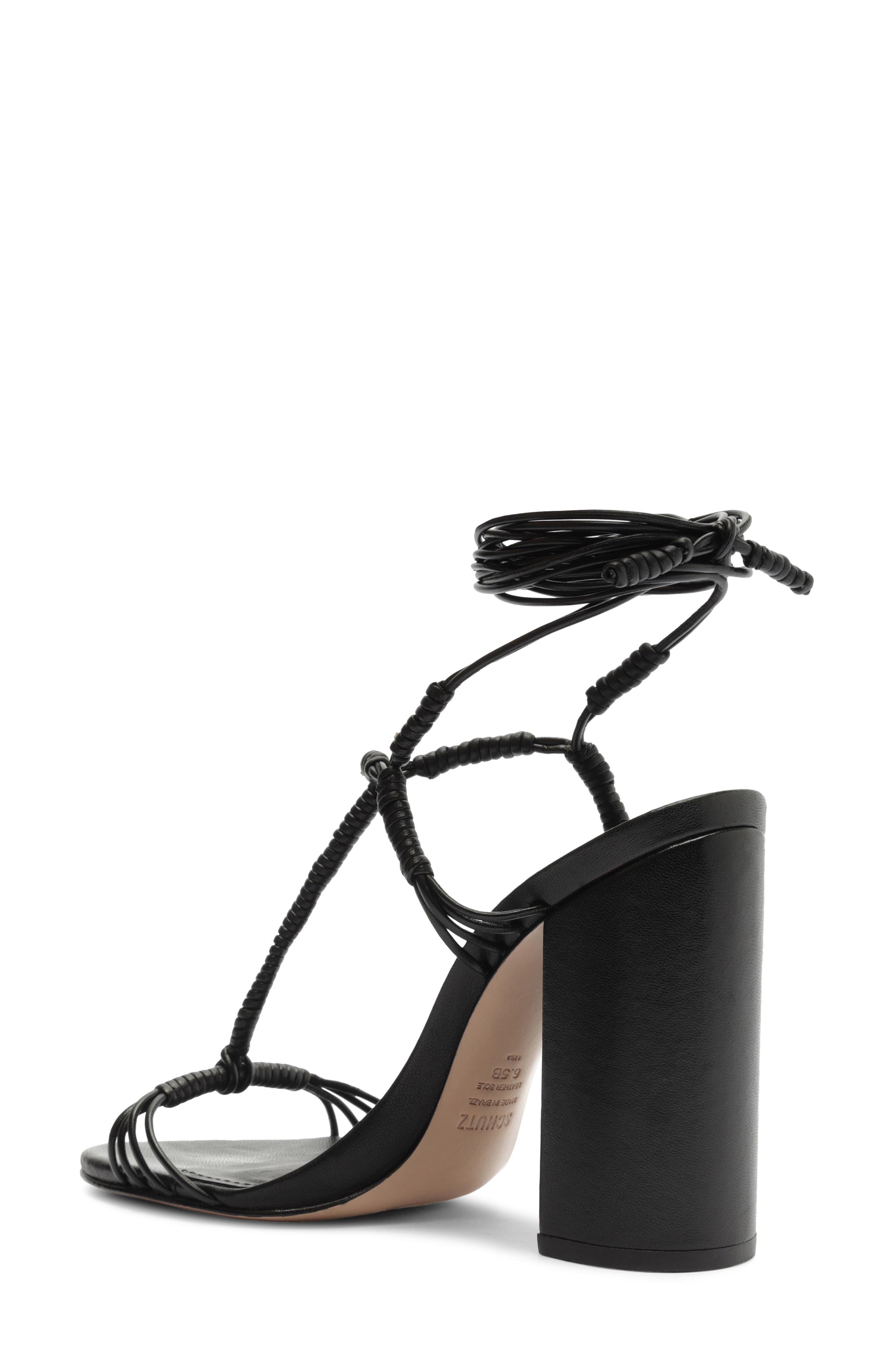 Schutz Amunet Ankle Wrap Block Heel Sandal, Alternate, color, 