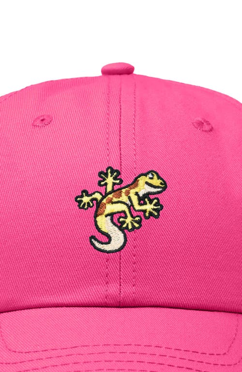 Dalix Gecko Embroidered Casual Cap In Hot Pink