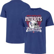 '47 Men's '47 Royal New England Patriots Stripe Splash Franklin Throwback T-Shirt