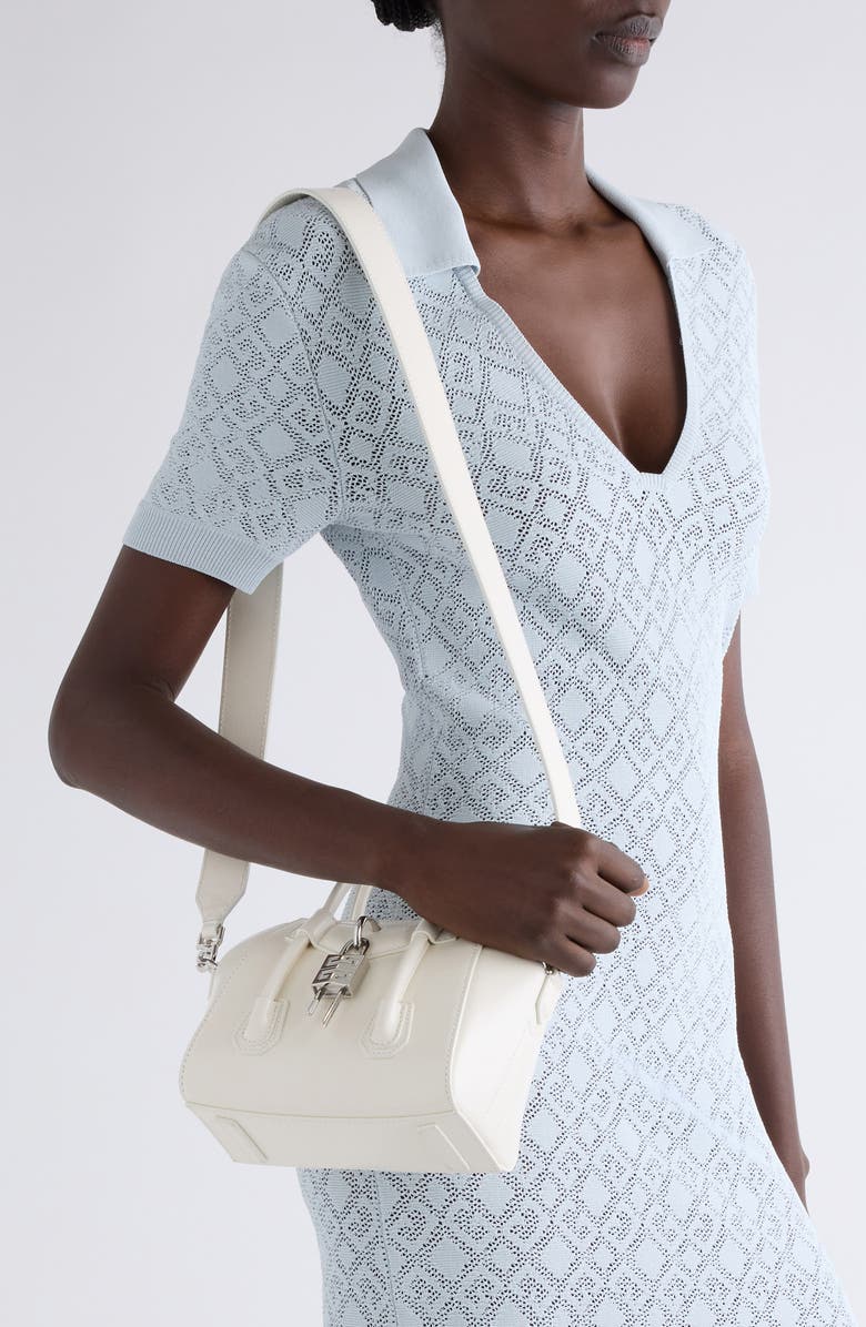 Givenchy Antigona Toy Lock Leather Satchel, Alternate, color, 105-Ivory