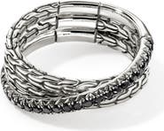 John Hardy JH Essential Pavé Crossover Ring, Sterling Silver, Gemstones