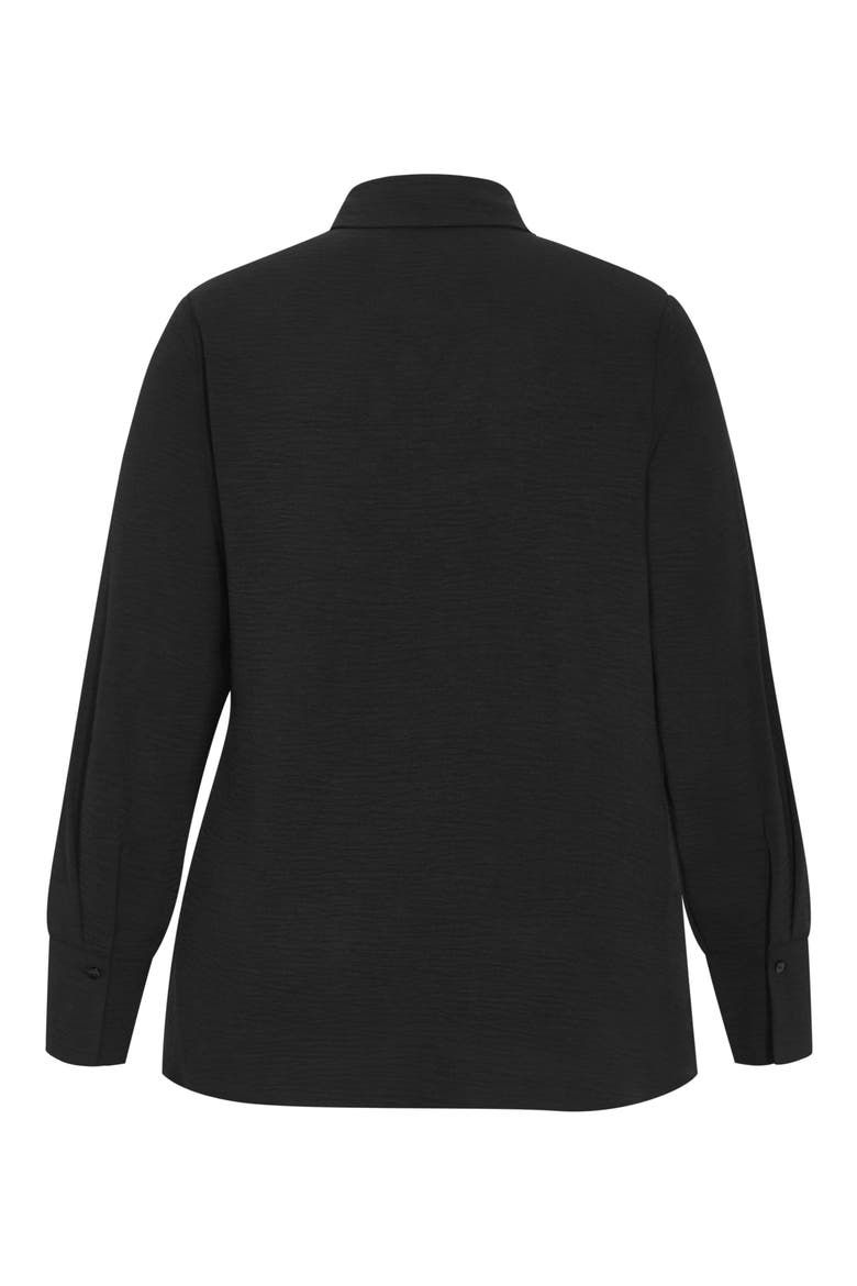 Telia Tie Waist Button-Up Shirt, Alternate, color, BLACK