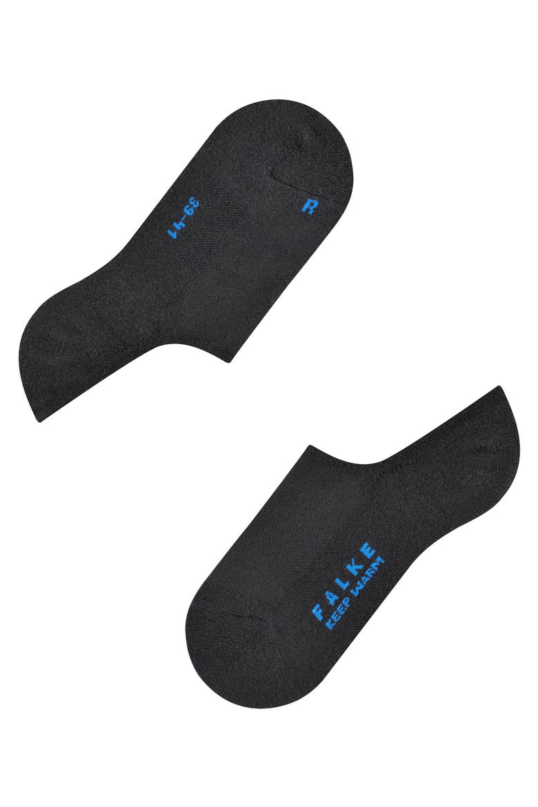 Keep Warm Wool No Show Socks, Alternate, color, Black