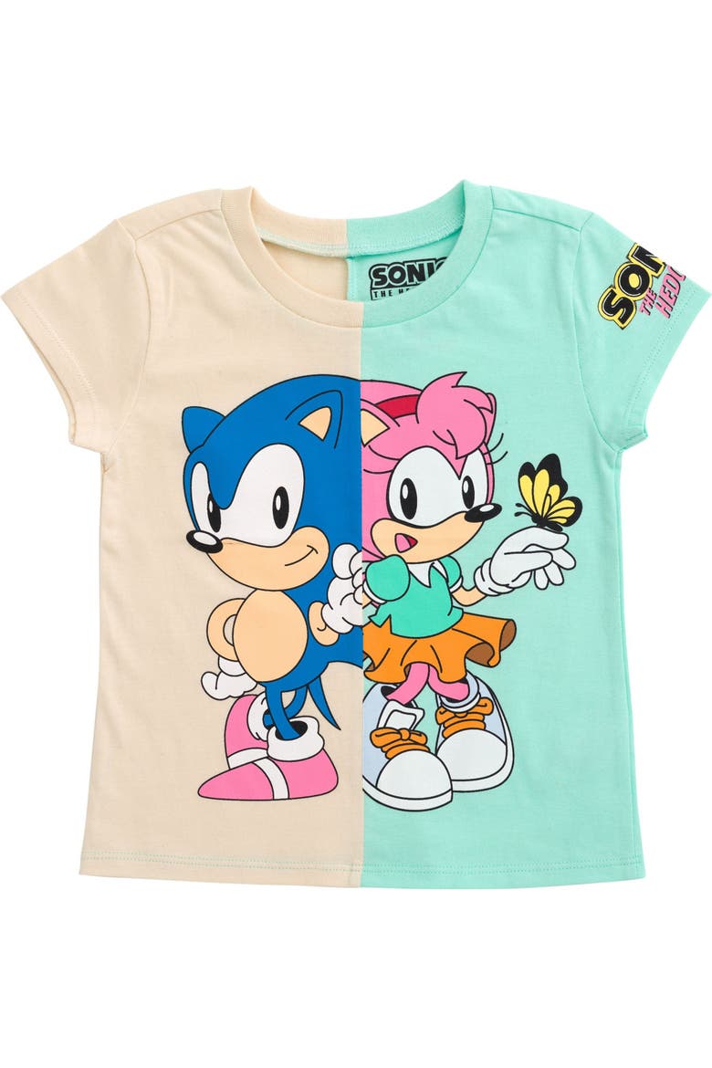 Sonic the Hedgehog 2-Pack T-Shirts, Alternate, color, Mint Pink Sonic Amy