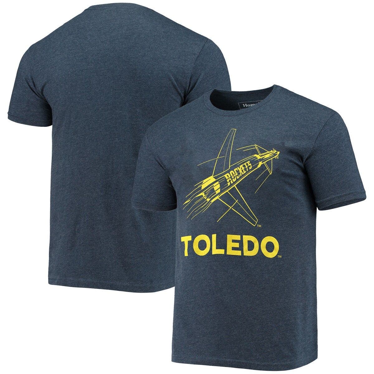 Mens Homefield Heathered Navy Toledo Rockets Vintage Logo T-shirt