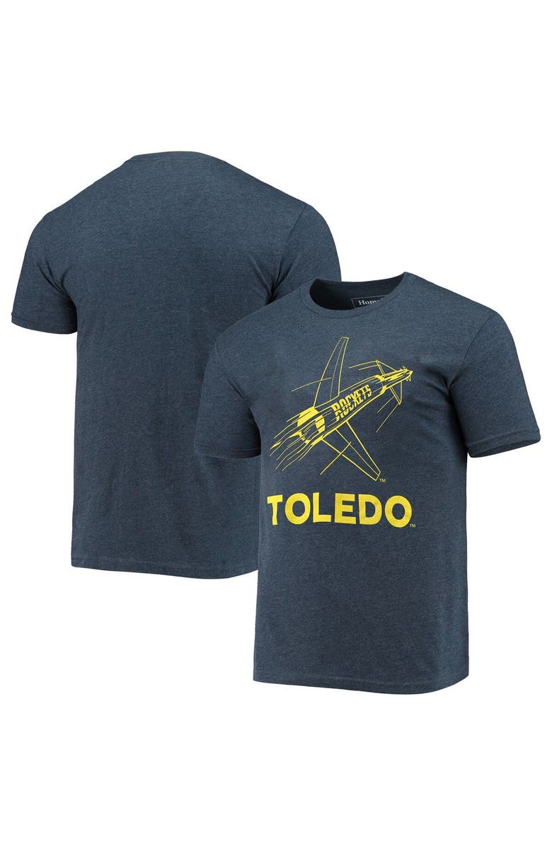 HOMEFIELD Men's Homefield Heathered Navy Toledo Rockets Vintage Logo T-Shirt, Main, color, Navy