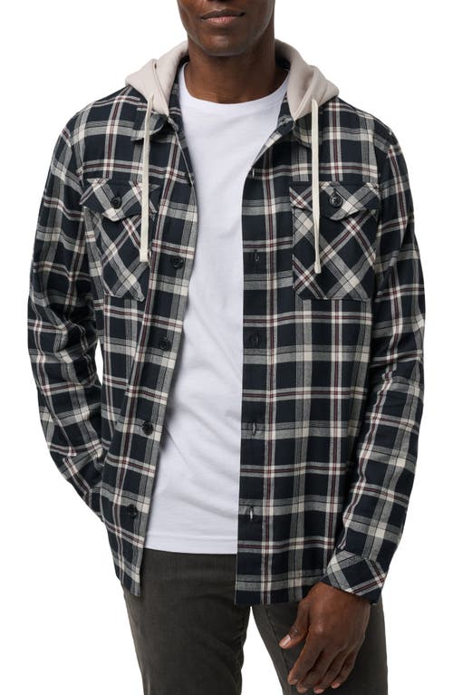 TravisMathew Baubles Plaid Hooded Jacket in Black 