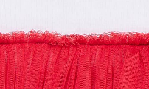 Little Me Candy Cane Tutu Dress & Headband Set In Red