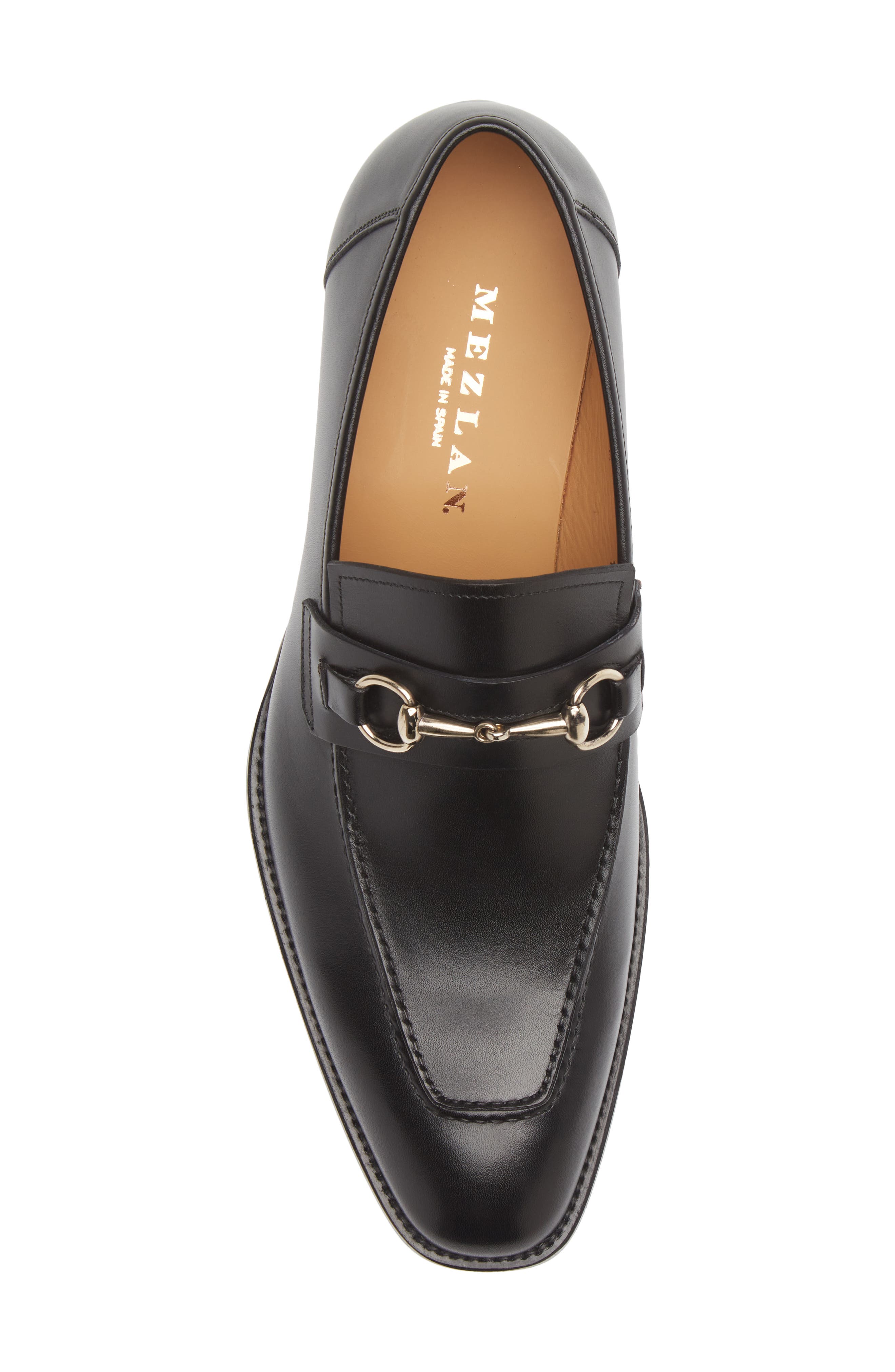 Mezlan Bit Ornament Leather Loafer, Alternate, color, Black