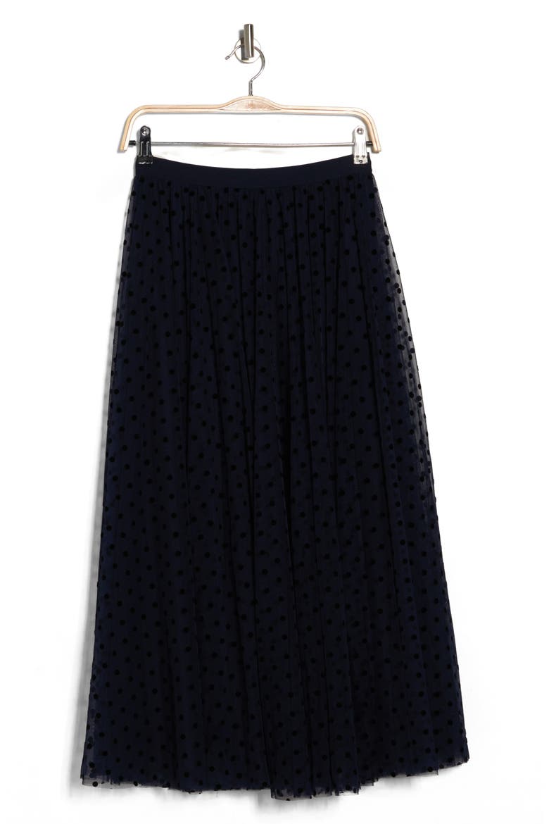 Swiss Dot A-Line Skirt, Alternate, color, NAVY