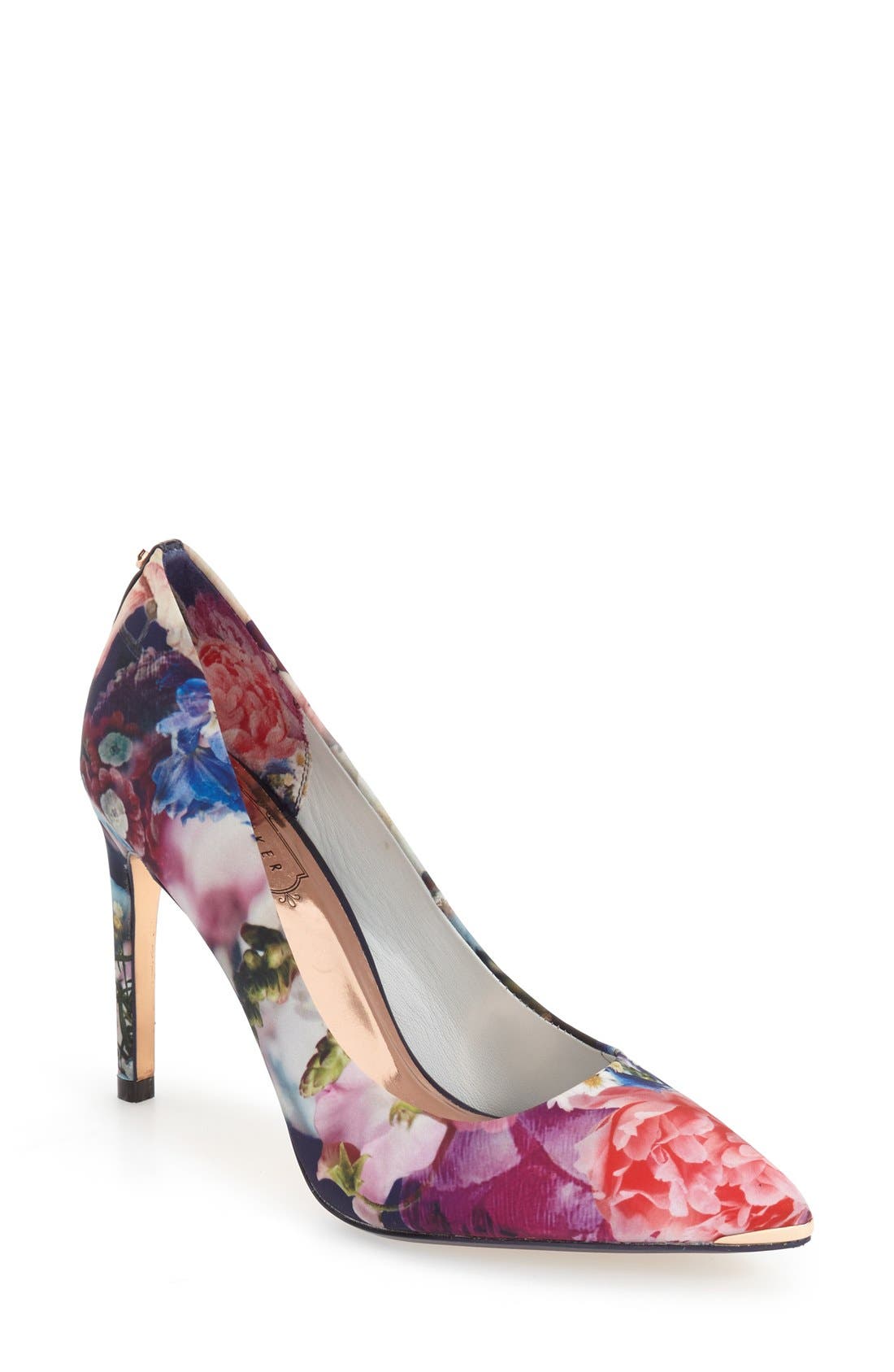 'Neevo' Pointy Toe Pump, Main, color, FOCUS BOUQUET SATIN