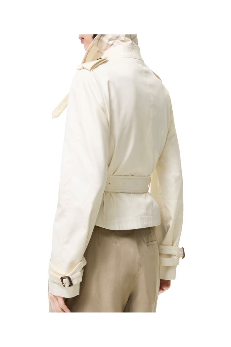 Cropped Tropical Gabardine Swarby Trench Jacket, Alternate, color, Tundra white