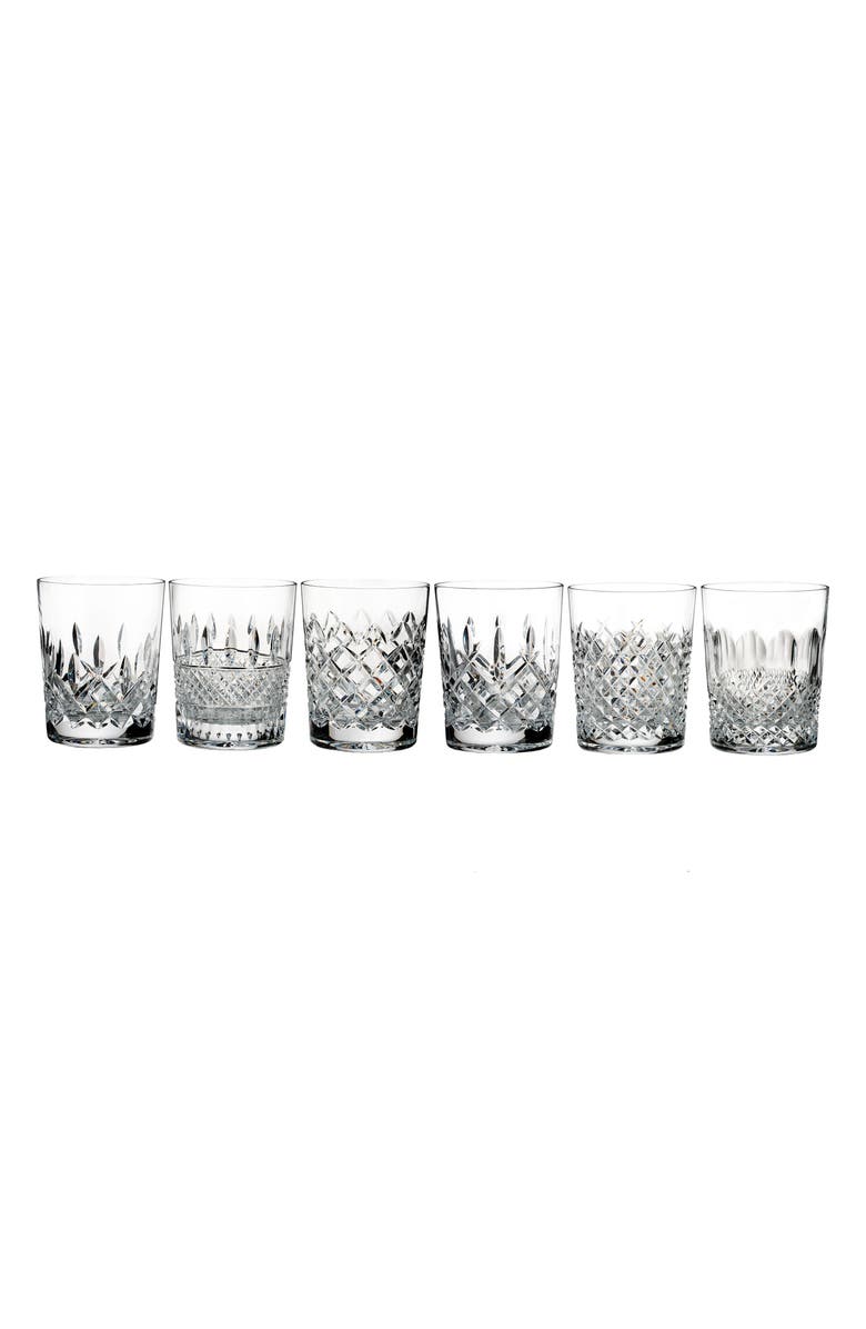 Waterford Connoisseur Set of 6 Lead Crystal Double Old Fashioned Glasses, Main, color, Crystal