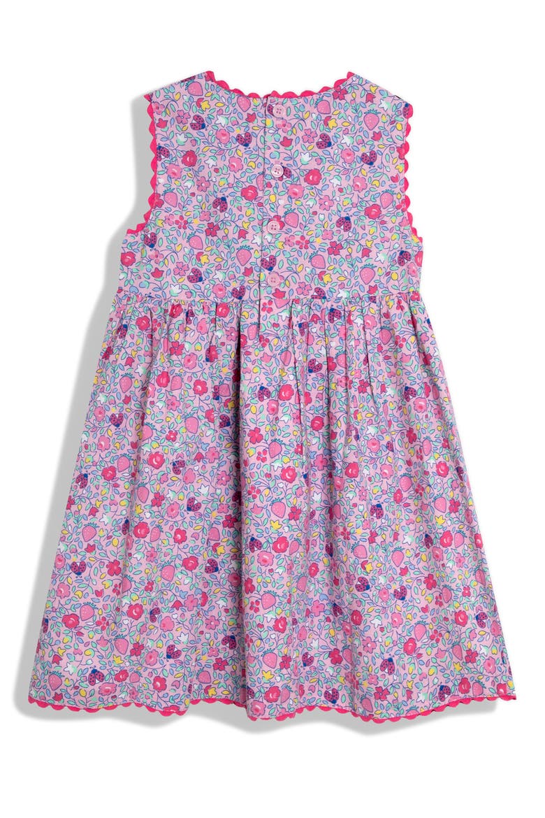 Floral Strawberry Appliqué Sleeveless Cotton Dress, Alternate, color, PINK